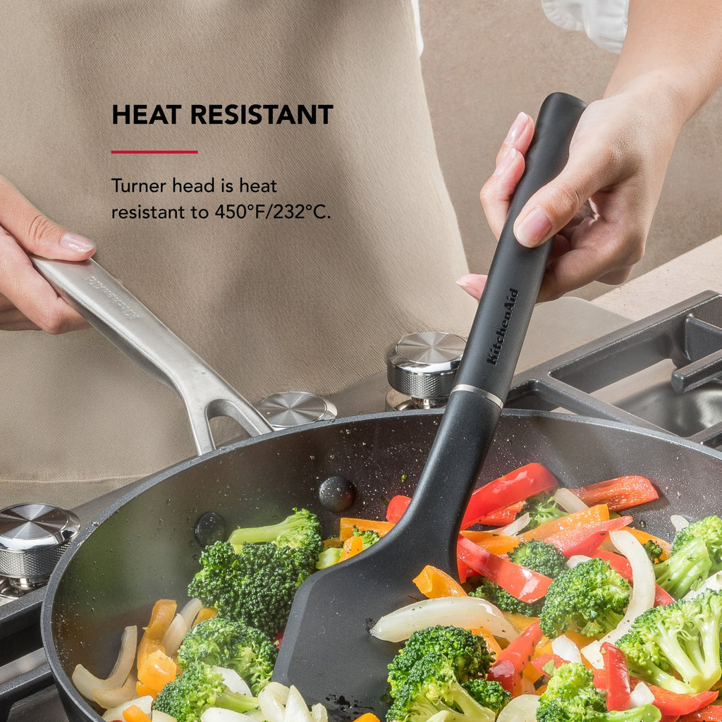 Professional Grade 3-Piece Cooking Utensils Set with Ergonomic Handles, Black - High-Precision Culinary Tool for Baking & Cooking Detail