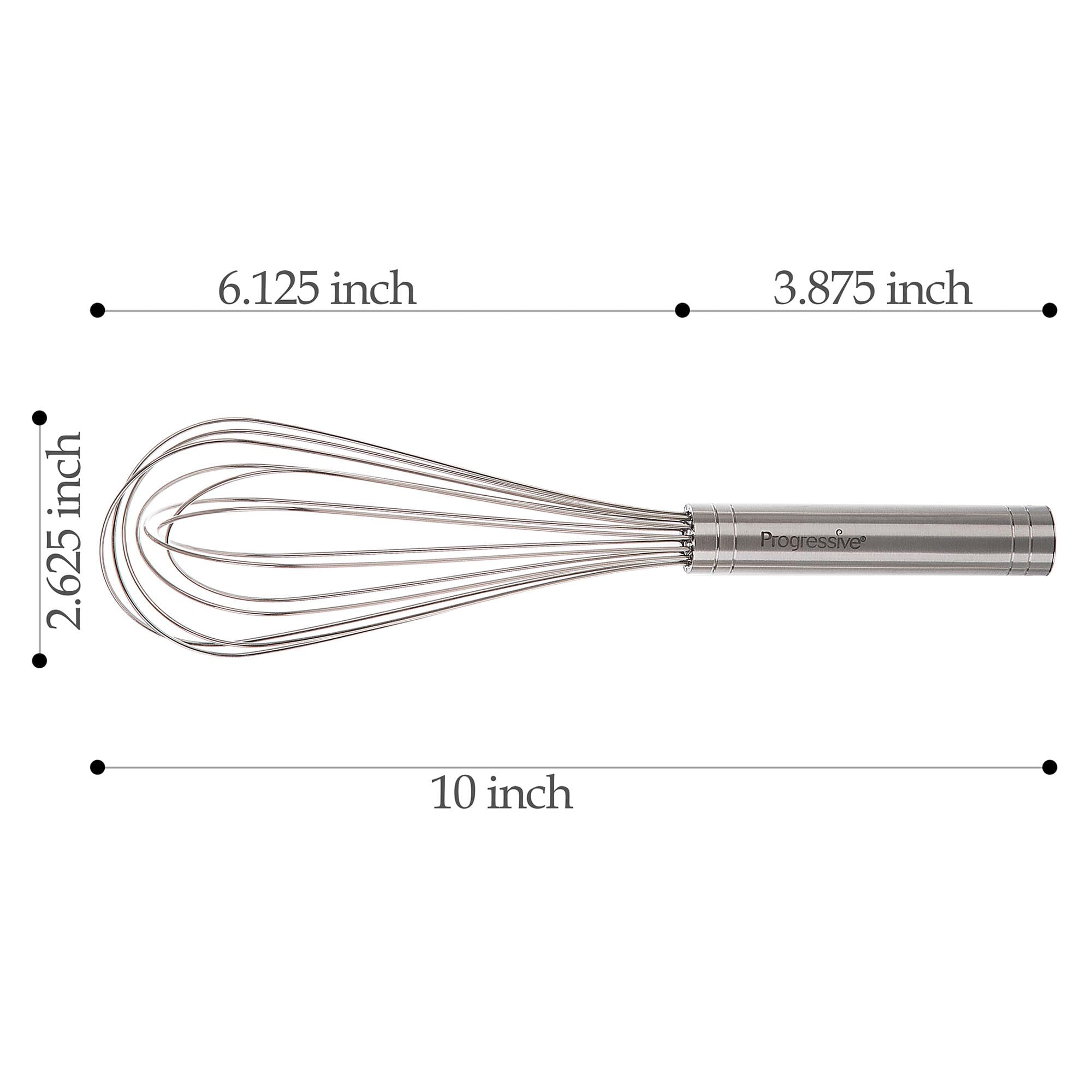 Ergonomic Manual 10" Stainless Steel Balloon Whisk - Premium Stainless Steel Garlic Presser & Peeler Detail
