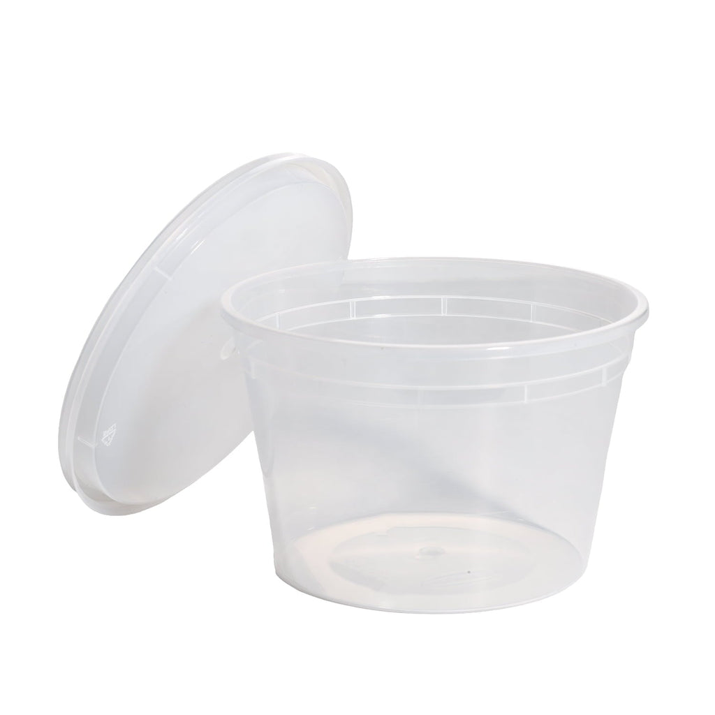 Whimsical Doughnut 40 Piece 16oz Plastic Deli Container, Ideal Use for Meal Prep and Batch Cooking - Deliciously Soft Cupcake Sensory Glob Detail