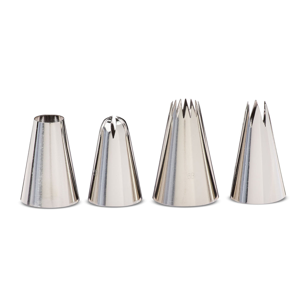 Premium Kitchen Large Decorating Tips, 4 Pieces - Premium Stainless Steel Garlic Presser & Peeler Detail