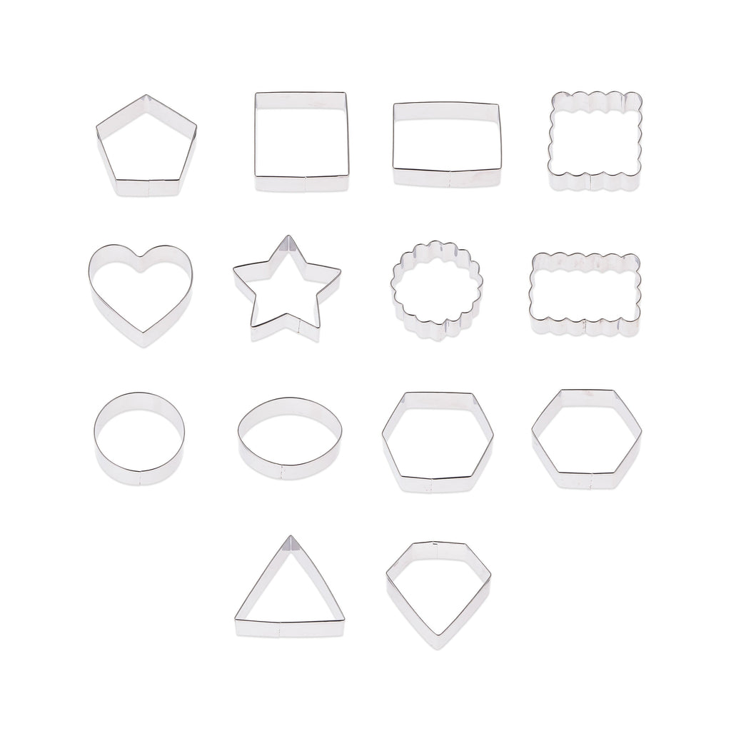 Premium Kitchen Metal Shaped Cookie Cutters Set, 14 Pieces - Kitchen Gadget Tool for Quick Food Prep - Default Title