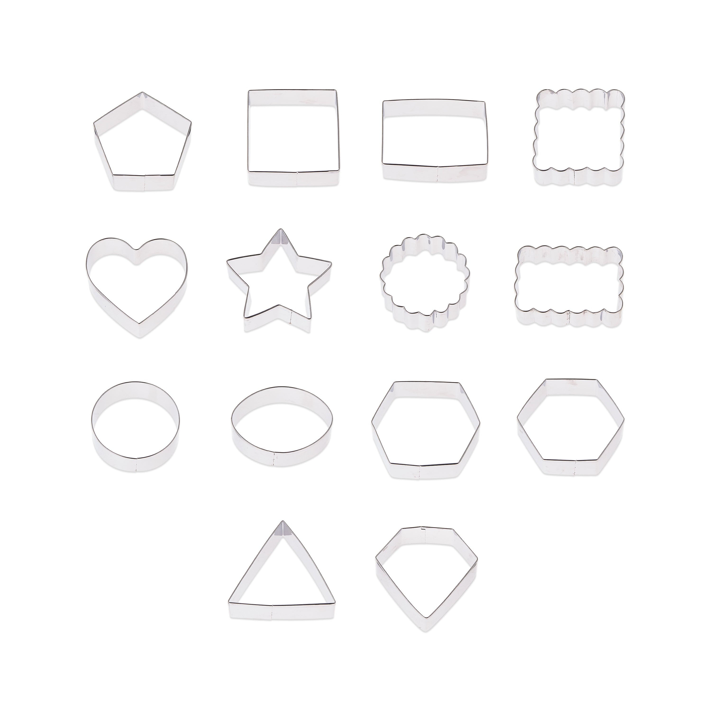 Premium Kitchen Metal Shaped Cookie Cutters Set, 14 Pieces - Kitchen Gadget Tool for Quick Food Prep - Default Title