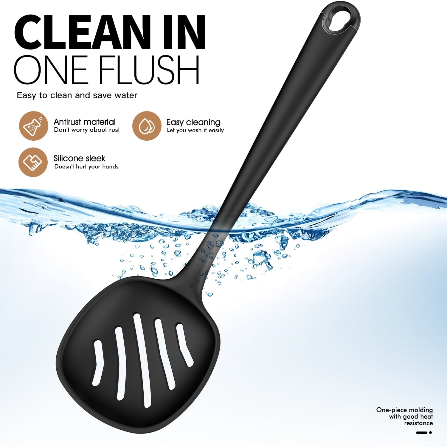 Heavy Duty Silicone Kitchen Utensils Set, 600°F Heat Resistant Silicone Cooking Utensils, Spatula, Spoon, Whisk, Tongs, Kitchen ... - High-Precision Culinary Tool for Baking & Cooking Detail