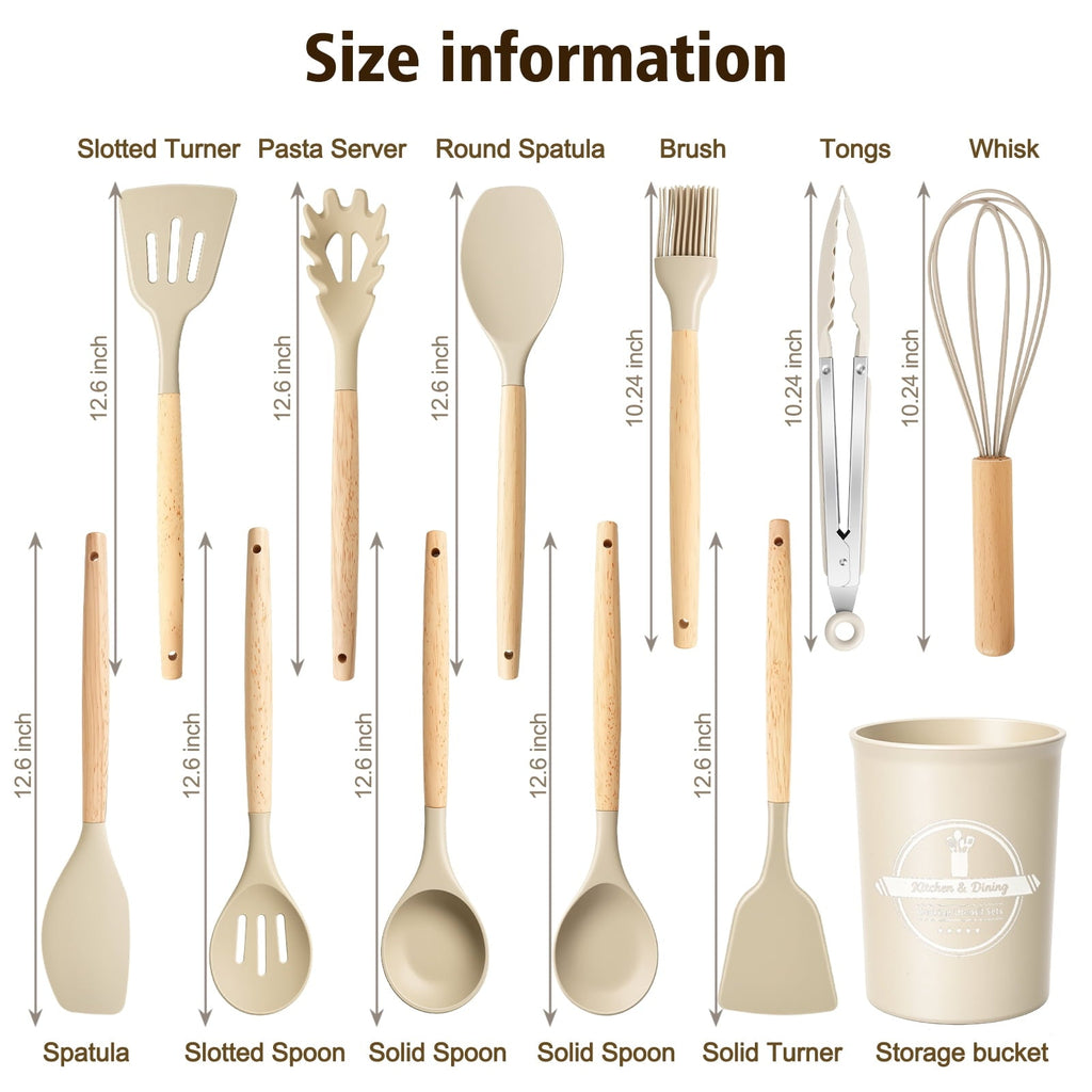 High-Precision Silicone Cooking Utensils Set, Heat Resistant Kitchen Tools, 36 PCS Non-Stick Silicone Cooking Kitchen Utensils, Khaki - Heavy Duty Stainless Steel Kitchen Shears Detail