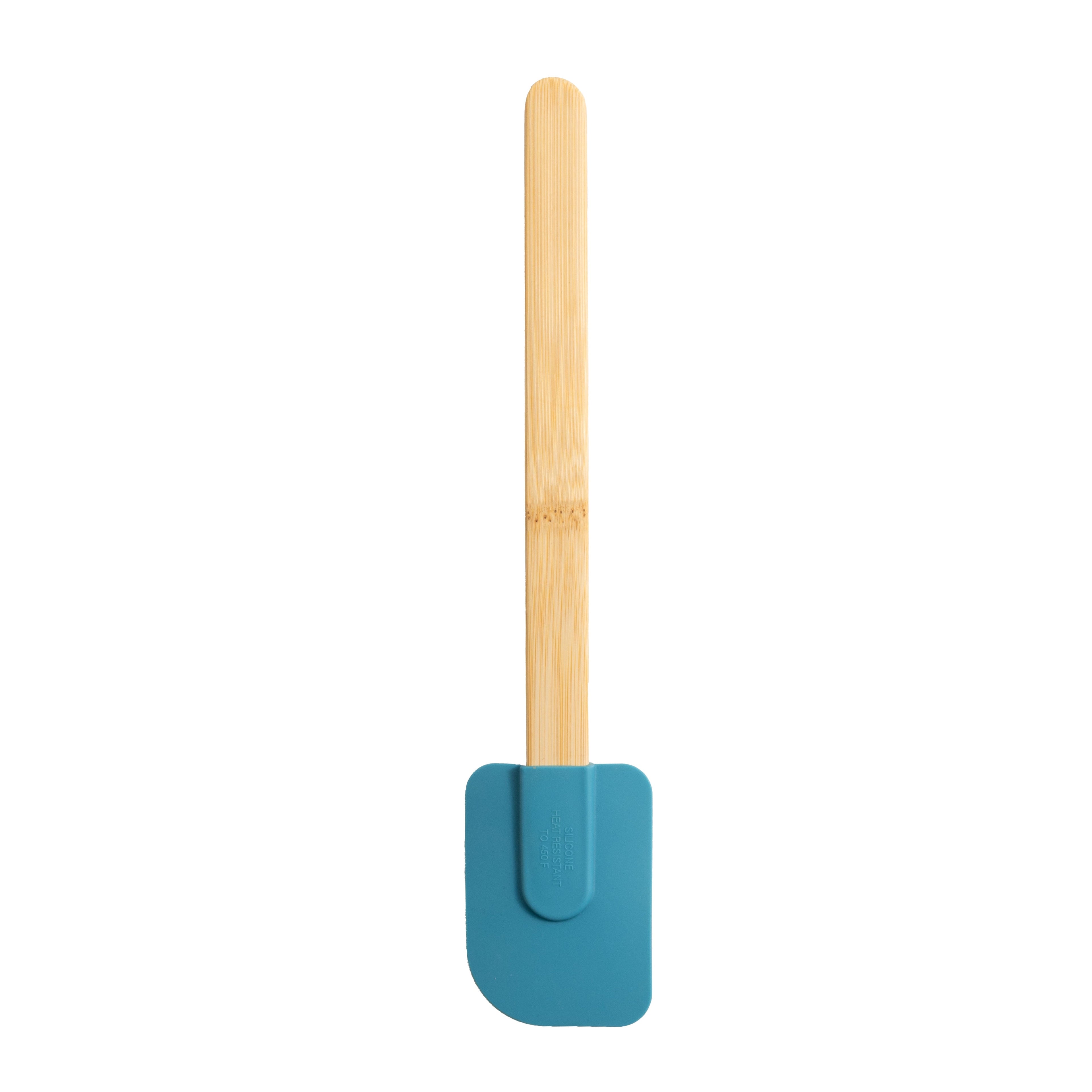 Premium Silicone Silicone Spatulas Set 4 with Bamboo Handles, Blue - Durable Turner & Ladle Utensil Set for Home Chefs Detail