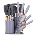 Heat-Resistant 19-Piece Silicone Kitchen Utensil & Knife Set - Heat-Resistant Cooking Tools Non-Stick Safe Gift for Mom or Wo... - Ergonomic Kitchen Tongs and Cooking Spoon Utensil - Default Title