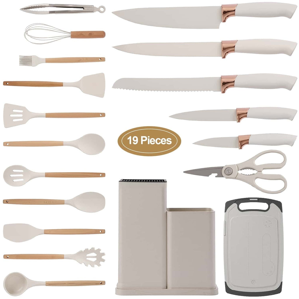 High-Precision Kitchen Utensils Set for Cooking, 11 Cooking Utensils, 6 Knife set Beige,3 Utensil Sets,utensilios de cocina - Heavy Duty Stainless Steel Kitchen Shears - Default Title