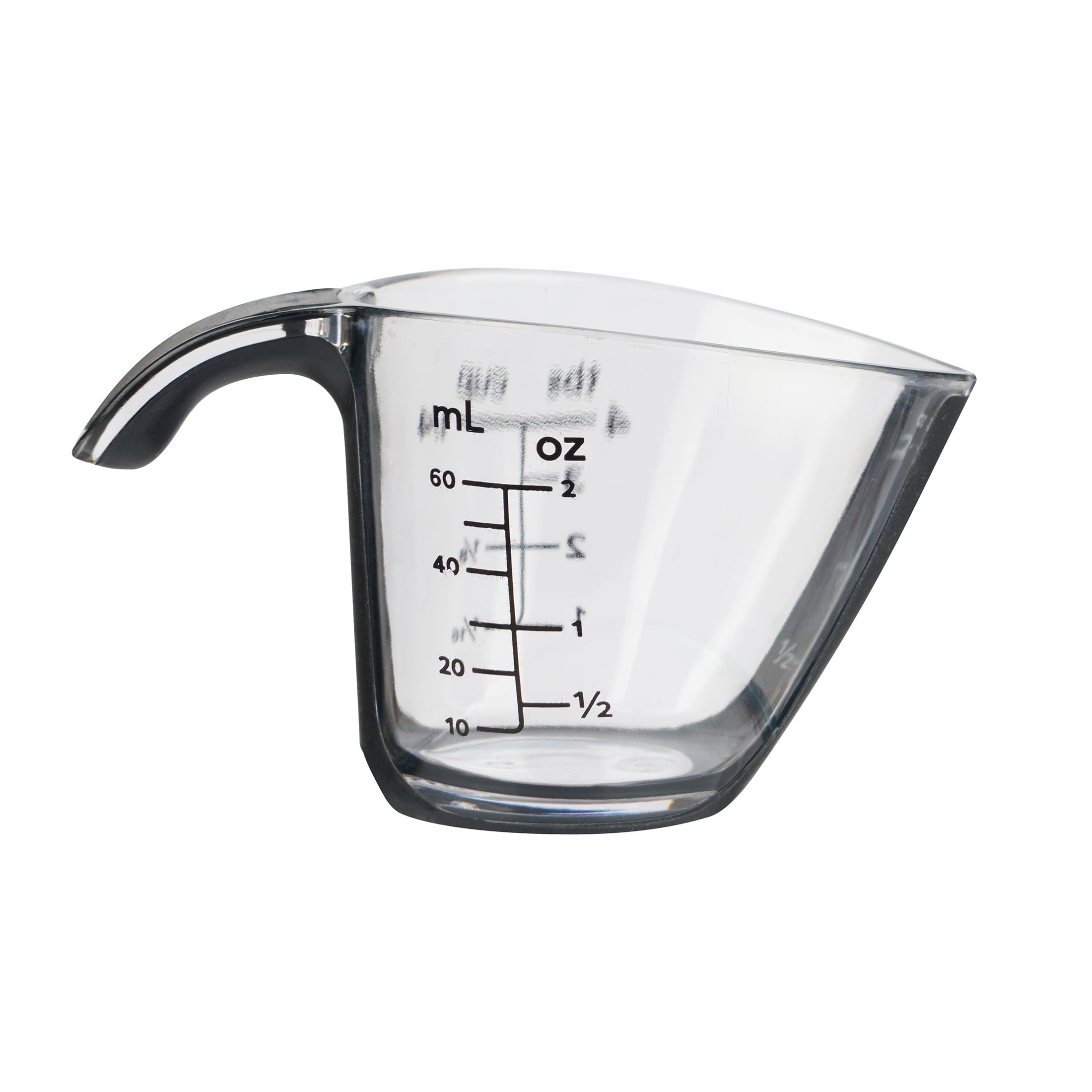 Time-Saving 1/4C Plastic Mini Measuring Cup, Black/Transparent - Premium Stainless Steel Garlic Presser & Peeler Detail