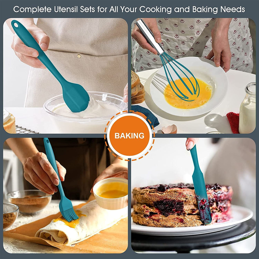 Ergonomic Cooking 15-Piece Kitchen Utensils Set, Silicone Cooking Utensils with Holder, Non-stick Cookware Friendly & Heat Resistant - ... - Durable Turner & Ladle Utensil Set for Home Chefs Detail