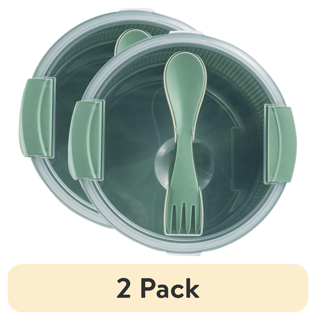 Fun Food Fidget (2 pack) Food Storage Bento Container, Round, Green, 47oz Capacity, A Practical Choice for School Lunches a... - Fun Food Fidget Cookie Squishable Toy - Default Title