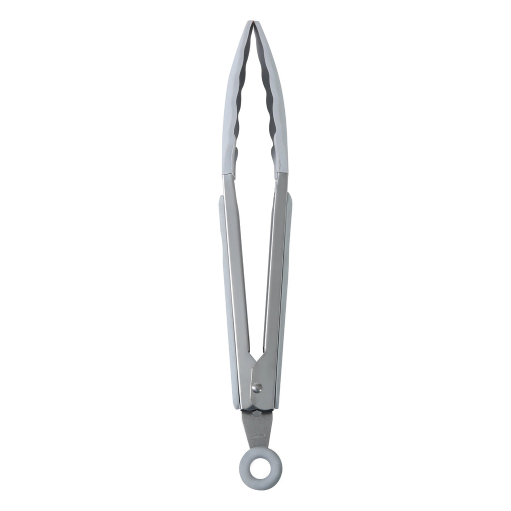 High-Precision 9" Stainless Steel and Silicone Locking Tongs, Soft Grip Handle, Grey Flannel - High-Precision Culinary Tool for Baking & Cooking Detail