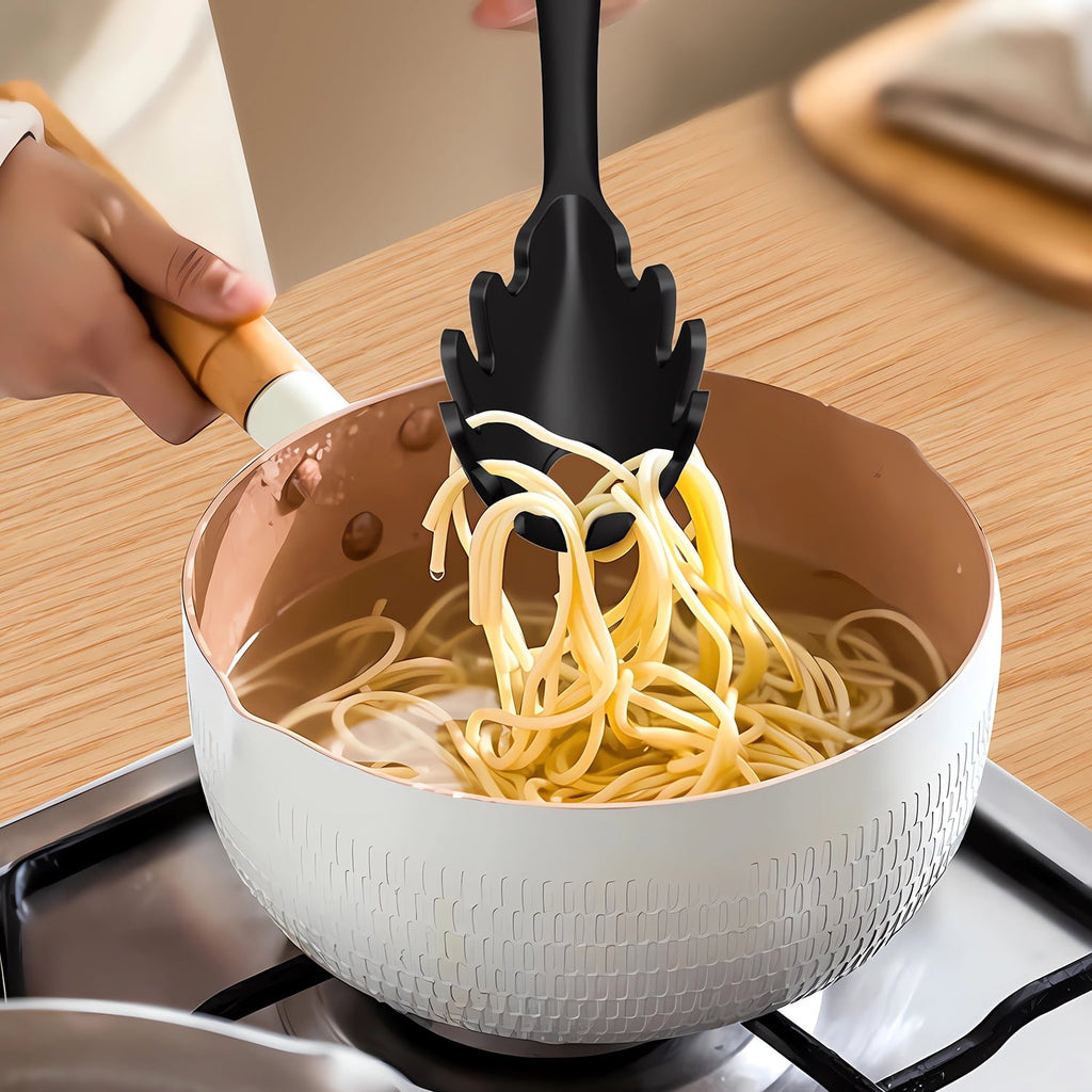 Premium Kitchen Silicone Cooking Utensils Set - 446°F Heat Resistant Kitchen Utensils,Turner Tongs,Spatula,Spoon,Brush,Whisk,Ki... - Premium Stainless Steel Garlic Presser & Peeler Detail