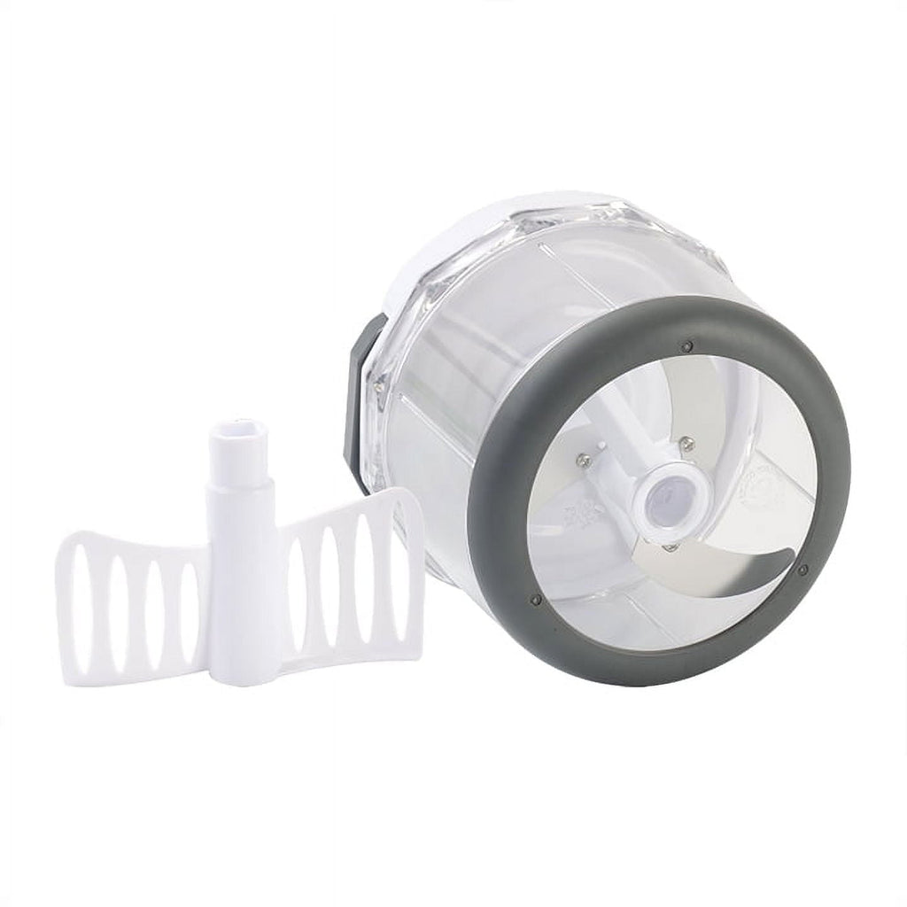 Innovative 1qt Quick Pull Chopper, BPA free , SS Blades, Food Contact Safe Material , White & Grey, Weight 320g - Multi-Functional Manual Food Chopper & Slicer Detail