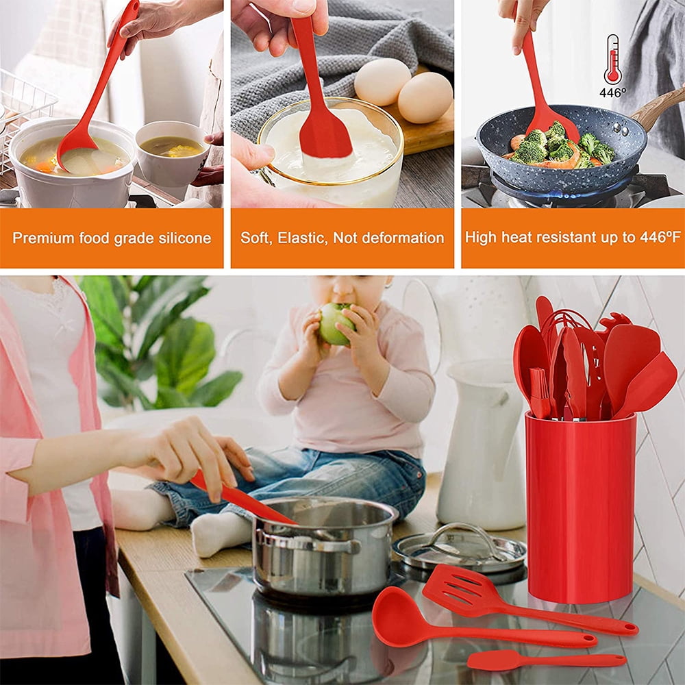 High-Precision 14 Pcs Cooking Utensils Set with Holder, Heat Resistant Silicone Kitchen Cookware Utensils Set, Kitchen Cooking Tools... - Heavy Duty Stainless Steel Kitchen Shears Detail
