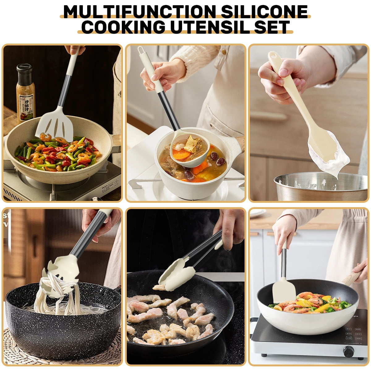 Chef-Quality Silicone Cooking Utensil Set, 30 Pcs Kitchen Utensils Set with Stainless Steel Handle, Food Grade Silicone Spatula Se... - Professional Kitchen Tool for Culinary Enthusiasts Detail