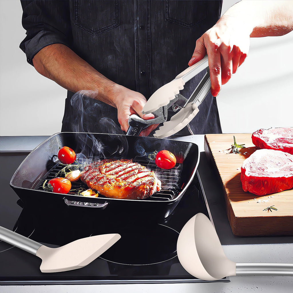 Professional Grade Silicone Cooking Utensils Set - Heat Resistant Silicone Kitchen Utensils for Cooking, Kitchen Utensil Spatula Set,BPA... - Professional Kitchen Tool for Culinary Enthusiasts Detail
