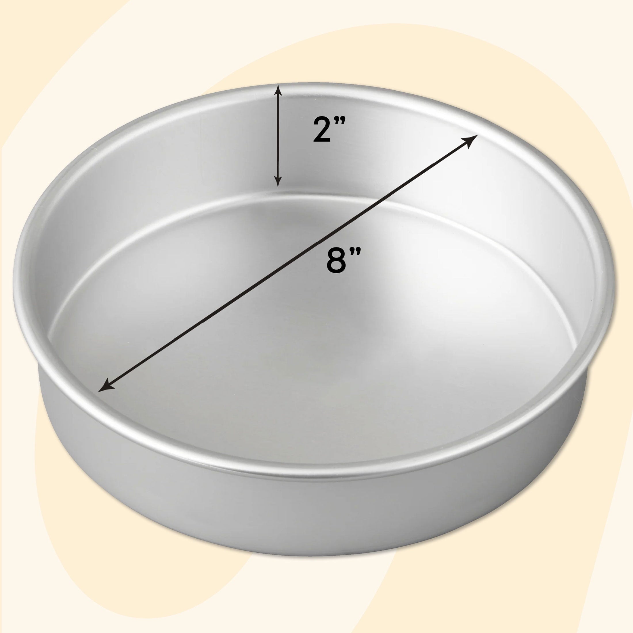 Innovative Aluminum 8" Round Cake Pan 2" Depth Layer Cake Baking Pan, Packaging May Vary - Kitchen Gadget Tool for Quick Food Prep Detail