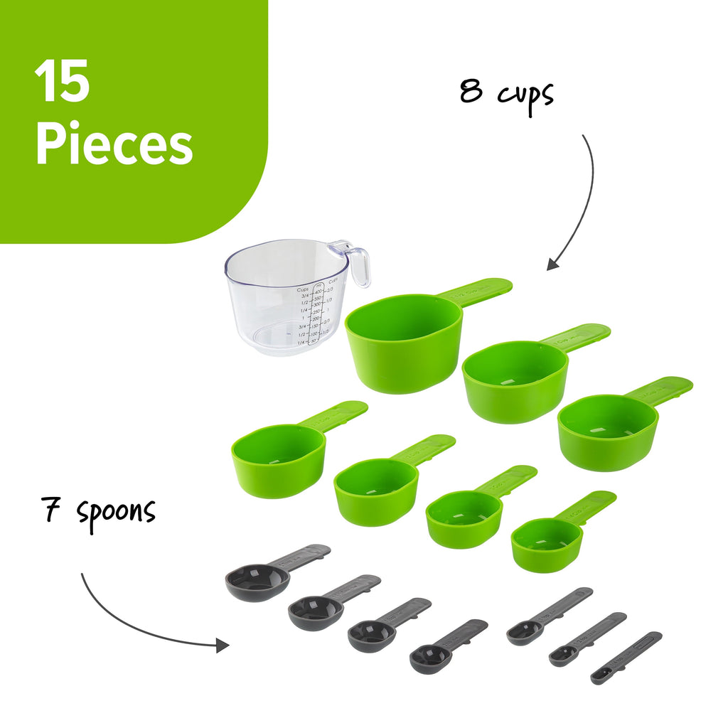 Premium Kitchen 15 Piece Magnetic Measuring Set - Multi-Functional Manual Food Chopper & Slicer Detail