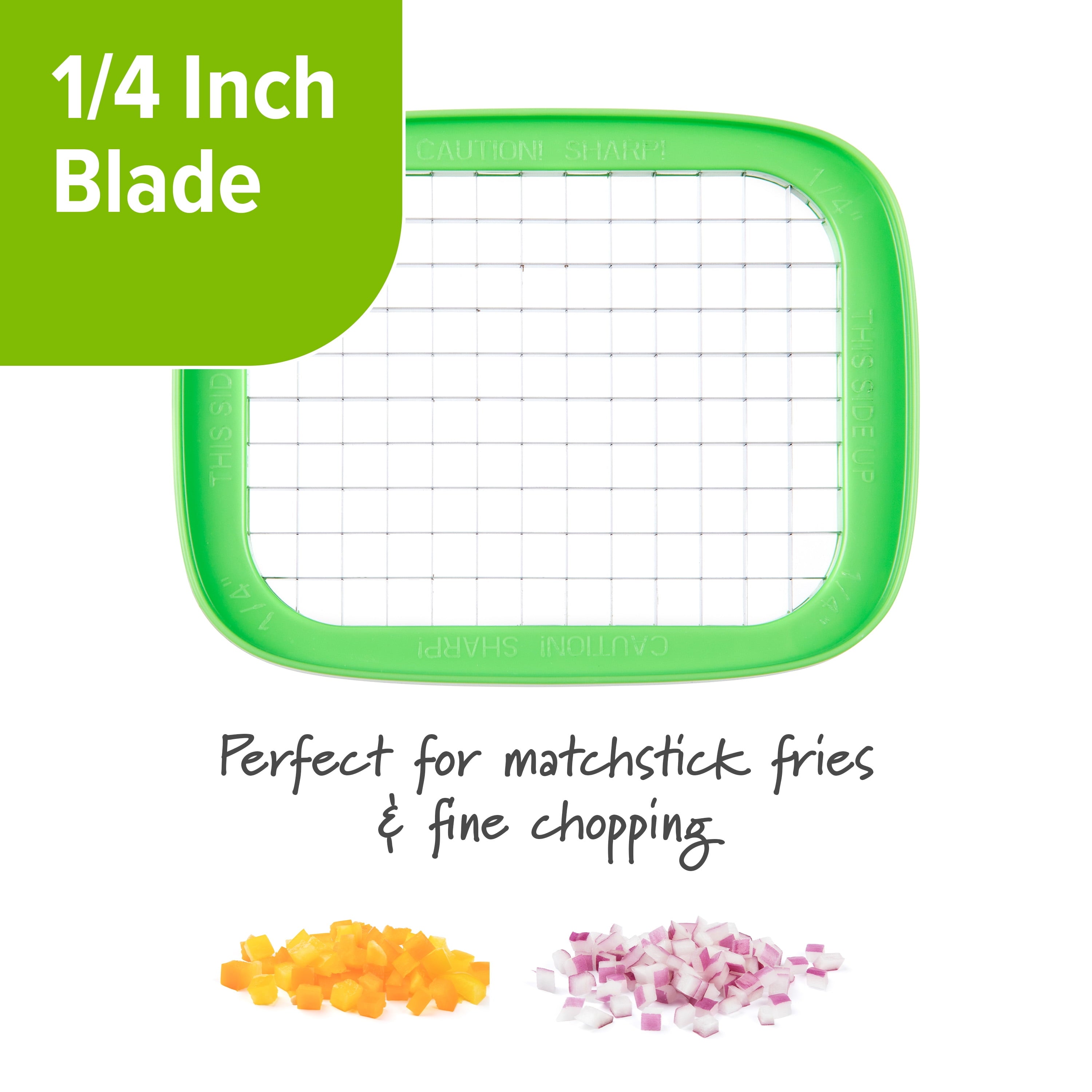 Ergonomic Manual 3-in-1 Deluxe French Fry Cutter - Premium Stainless Steel Garlic Presser & Peeler Detail