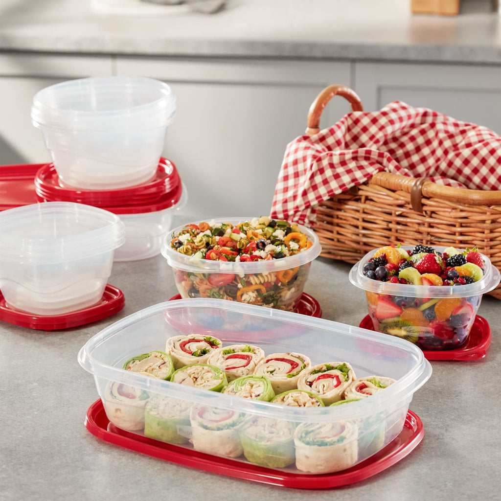 Playful Geometric Square Food Storage Containers, Ruby Red, 10 pack - Deliciously Soft Cupcake Sensory Glob Detail
