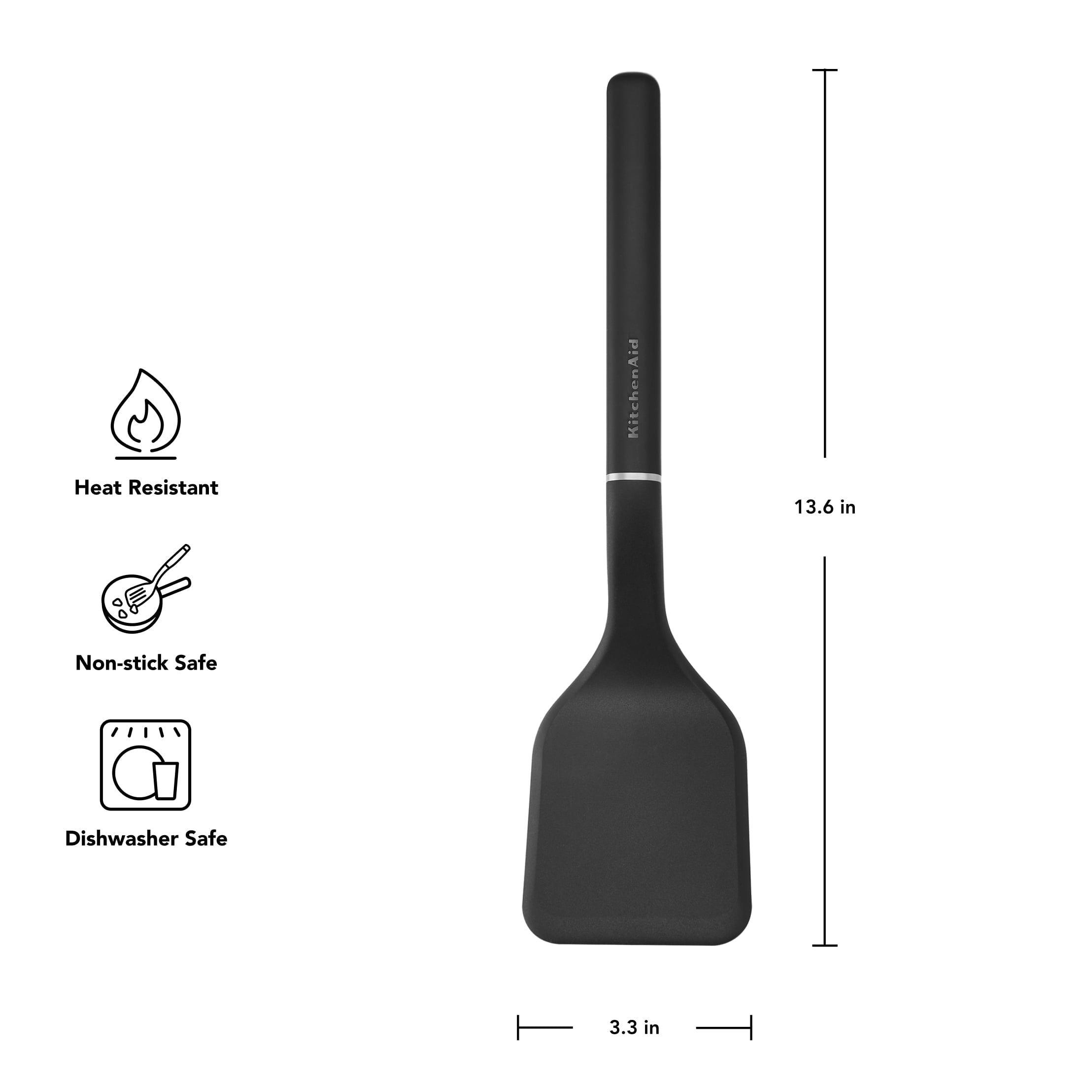 Professional Grade 3-Piece Cooking Utensils Set with Ergonomic Handles, Black - High-Precision Culinary Tool for Baking & Cooking Detail