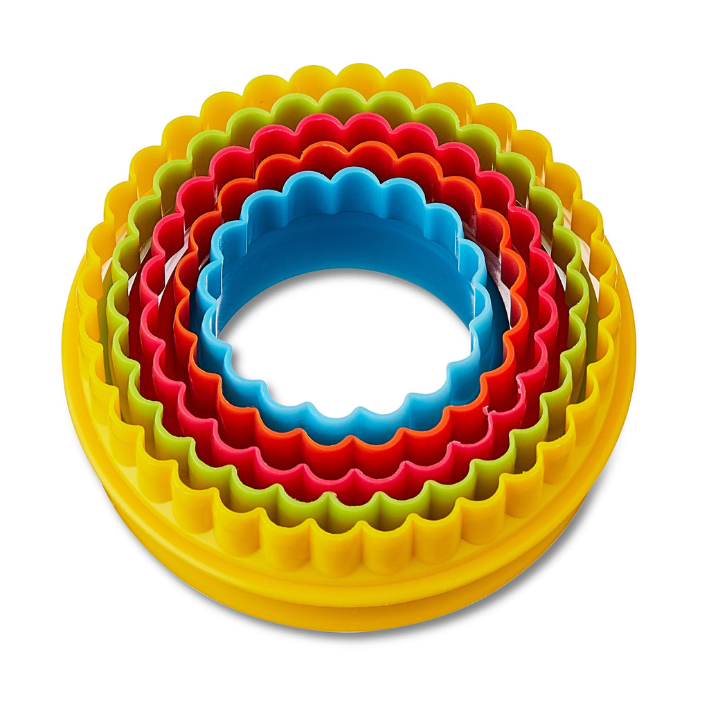 Time-Saving Round Double-Sided Plastic Cookie Cutter Set, 5 Pieces - Innovative Kitchen Helper for Modern Cooking - Default Title