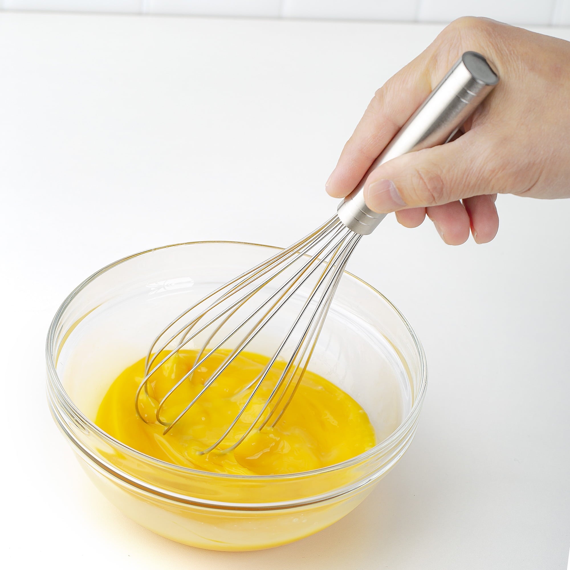 Ergonomic Manual 10" Stainless Steel Balloon Whisk - Premium Stainless Steel Garlic Presser & Peeler Detail