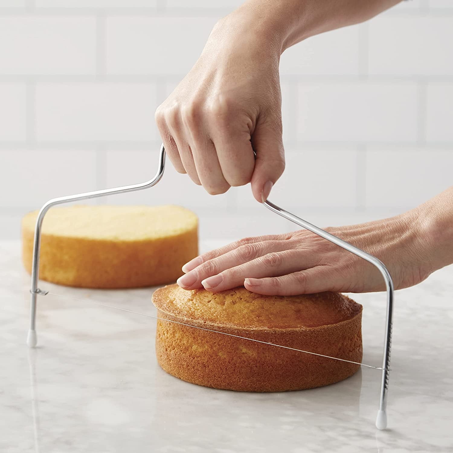 Time-Saving for 10-inch Cakes with Adjustable Height - Multi-Functional Manual Food Chopper & Slicer Detail