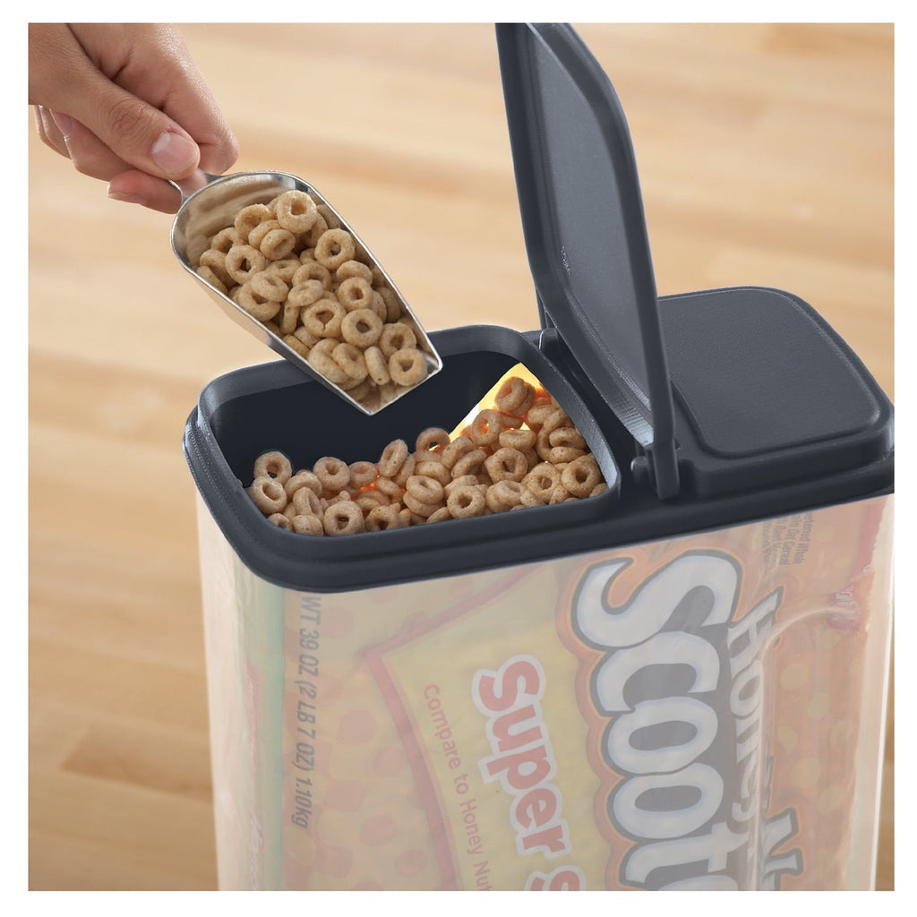 Playful Geometric Plastic Cereal Dispenser with Lid, 32 Cup Airtight Cereal Storage Container for Pantry Organization and Dry Foo... - Fun Food Fidget Cookie Squishable Toy Detail