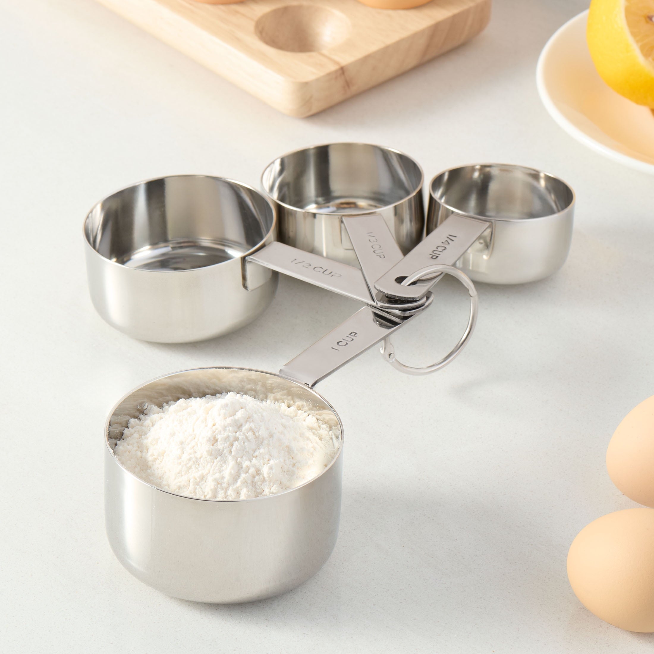 Premium Kitchen Kitchen Stainless Steel 4-Piece Nesting Measuring Cups - Innovative Kitchen Helper for Modern Cooking Detail