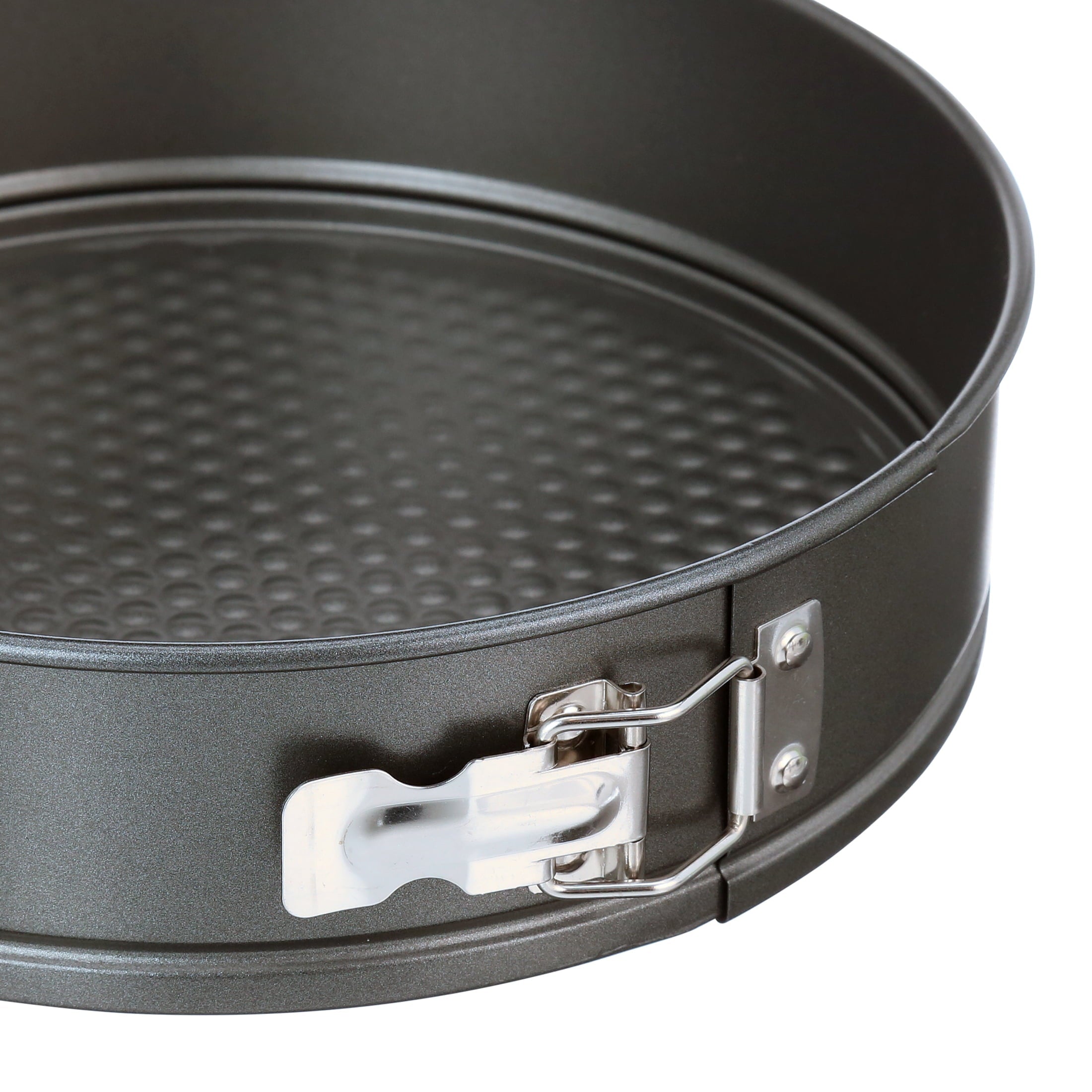 Innovative 8", 9", 10" Round Nonstick Carbon Steel Springform Cake Pans, Gray, Set of 3 - Premium Stainless Steel Garlic Presser & Peeler Detail