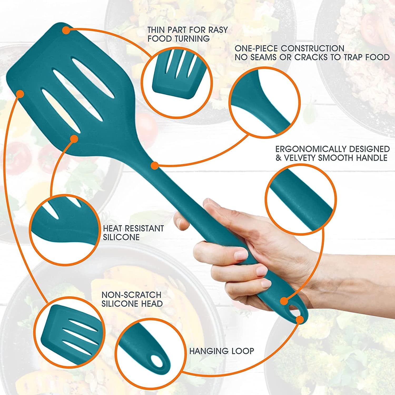 Durable Steel 15-Piece Kitchen Utensils Set, Silicone Cooking Utensils with Holder, Non-stick Cookware Friendly & Heat Resistant - ... - Heavy Duty Stainless Steel Kitchen Shears Detail