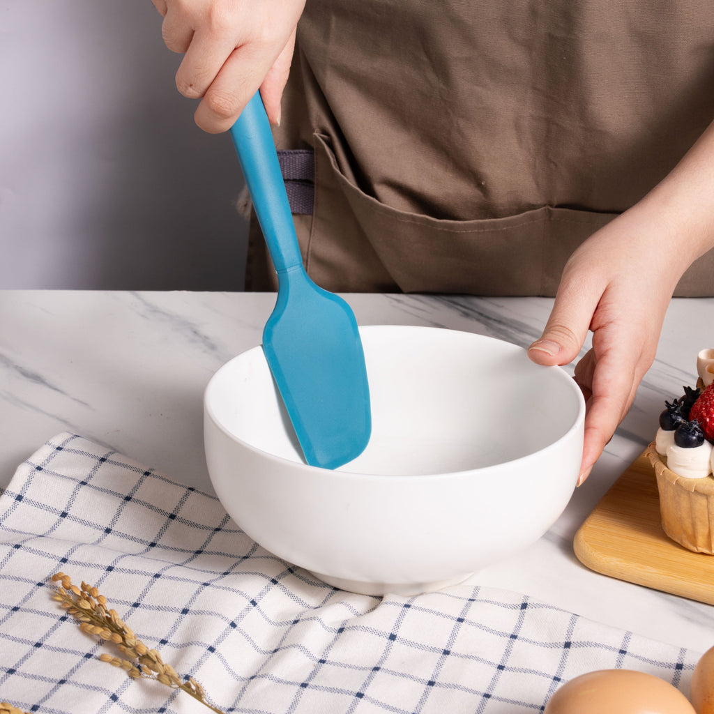 Durable Steel Silicone Food- Grade Blue 10.55" L Kitchen Spatula - Professional Kitchen Tool for Culinary Enthusiasts Detail