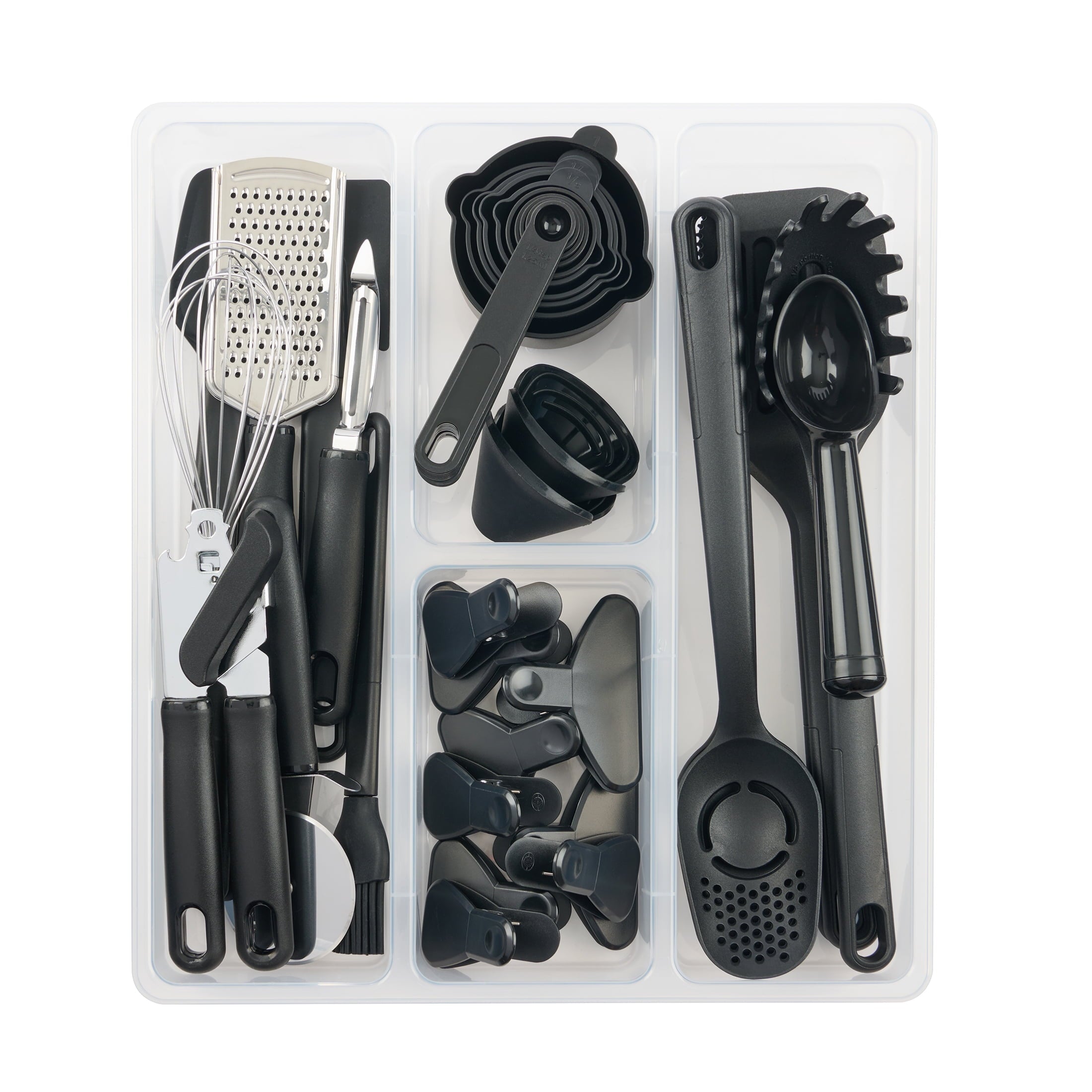 Heat-Resistant 36 Piece Kitchen Gadget Set with Kitchen Cooking Utensils, and Drawer Organizer, Black - Heat-Resistant Silicone Cooking Spatula Turner Detail