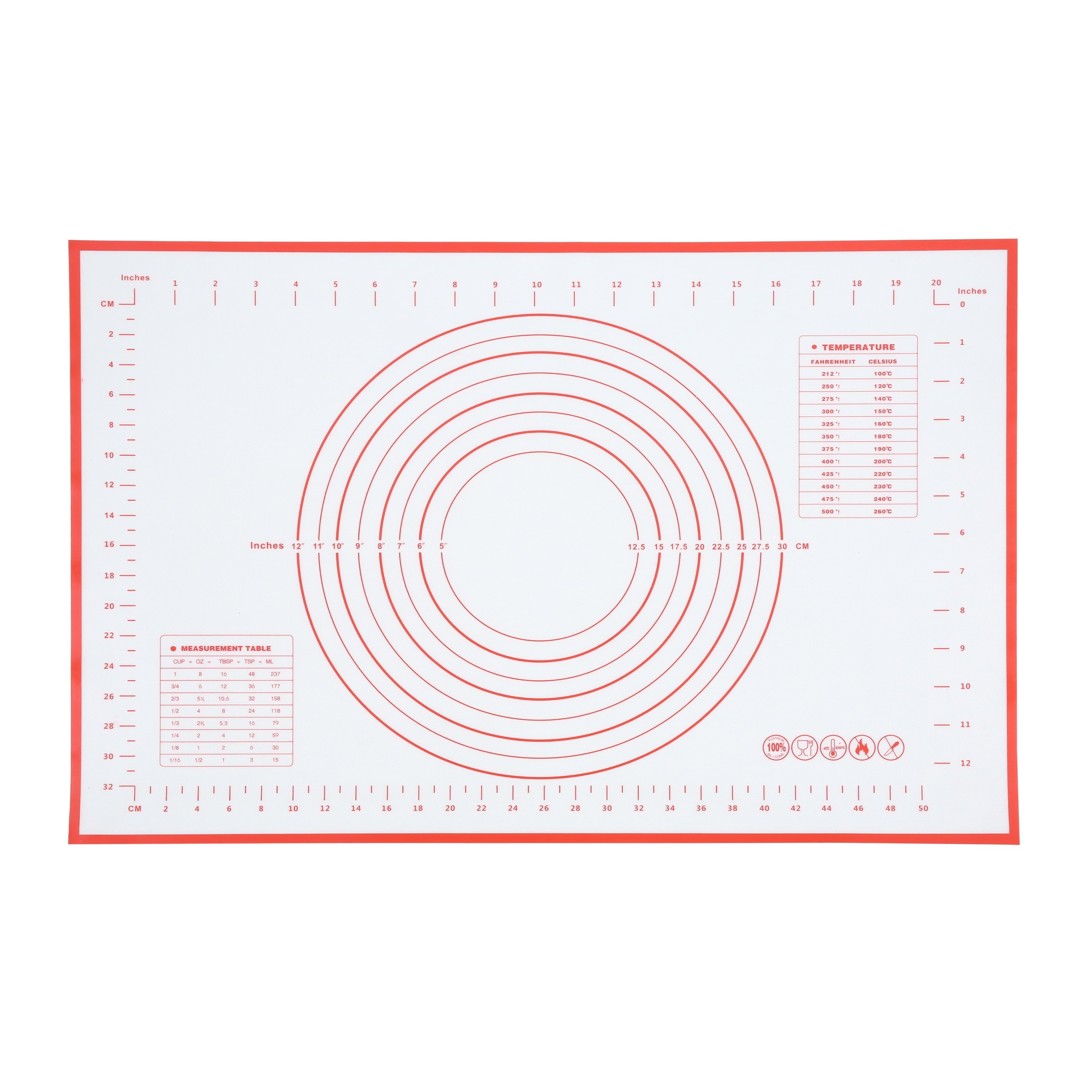 Innovative Reusable Silicone 24"x 18" Pastry Mat with Measurements - Kitchen Gadget Tool for Quick Food Prep Detail