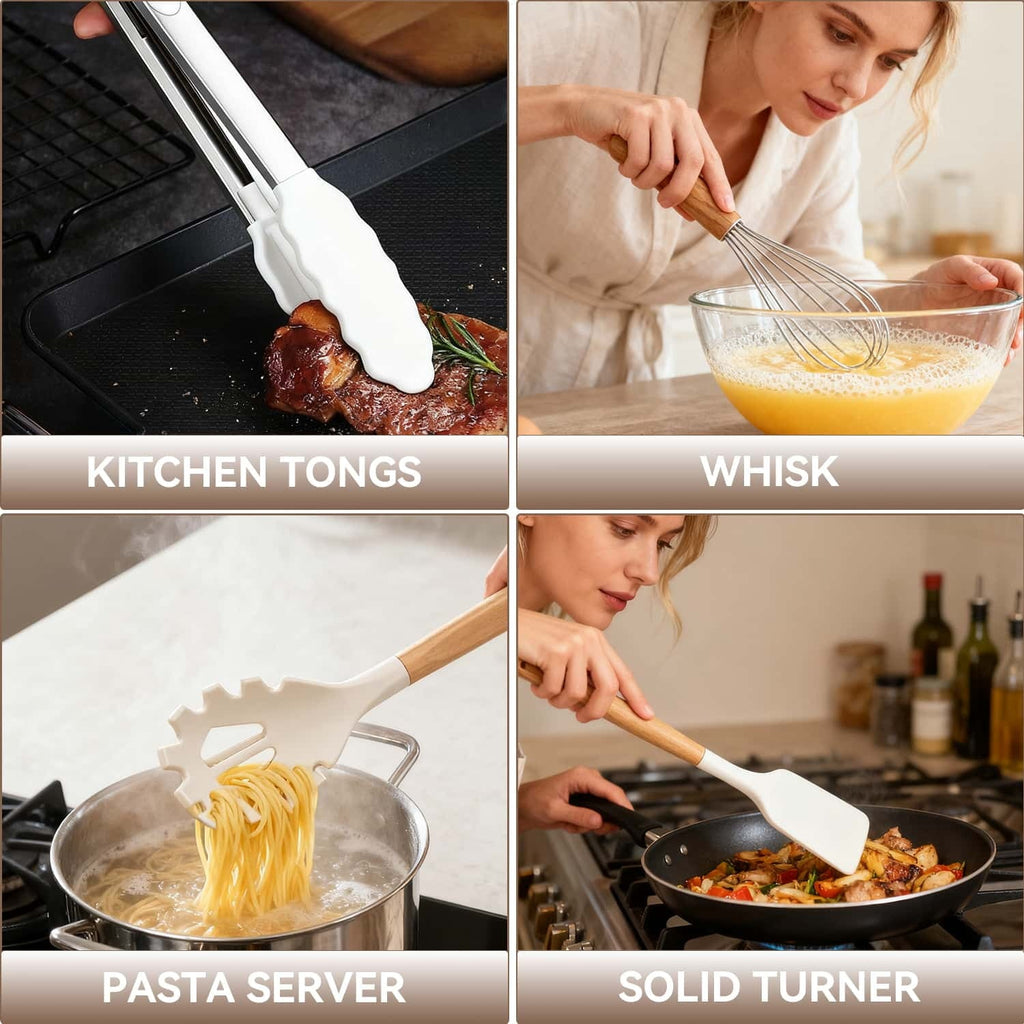 High-Precision Kitchen Utensils Set for Cooking, 11 Cooking Utensils, 6 Knife set Beige,3 Utensil Sets,utensilios de cocina - Heavy Duty Stainless Steel Kitchen Shears Detail