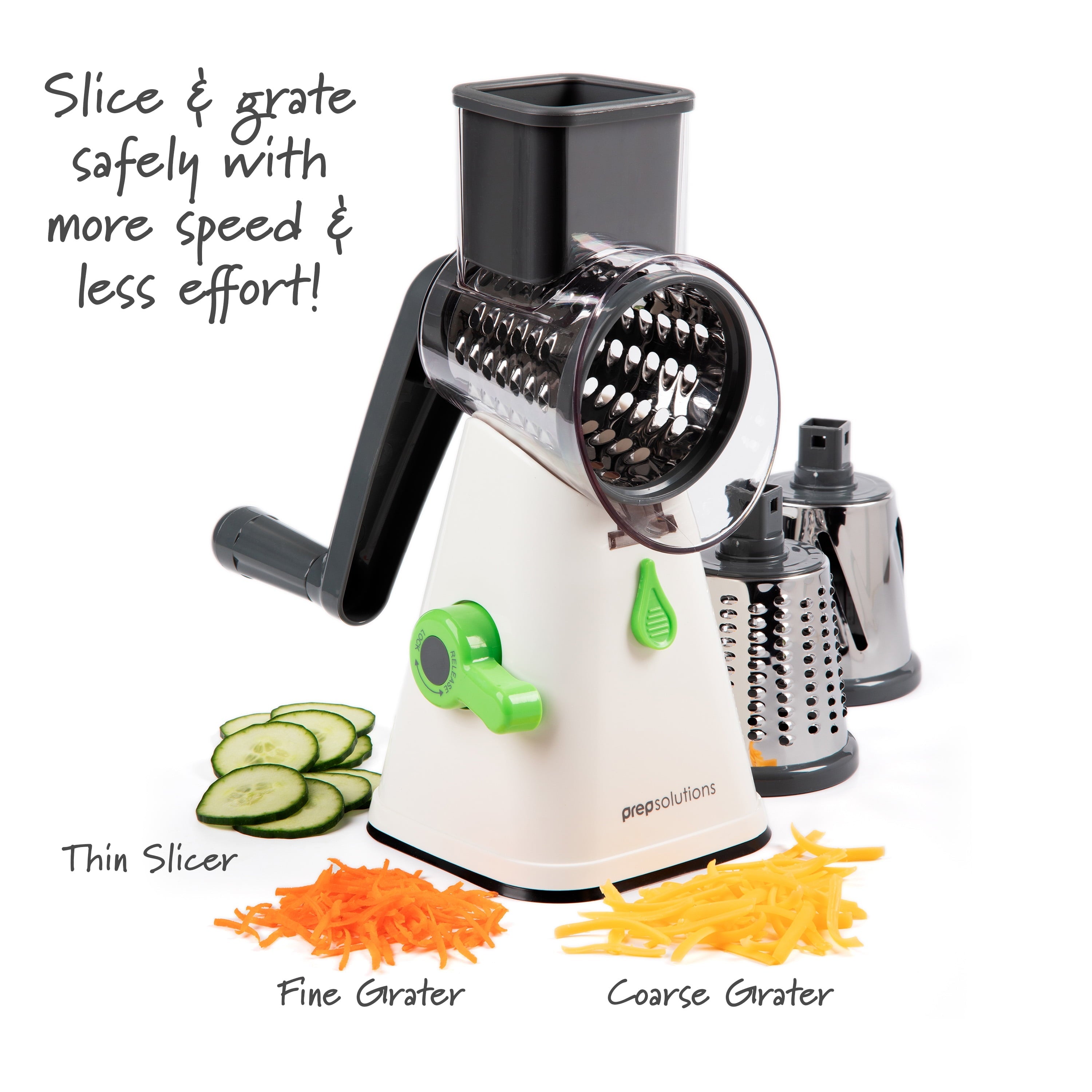 Premium Kitchen Manual Rotary Grater & Slicer - Multi-Functional Manual Food Chopper & Slicer Detail