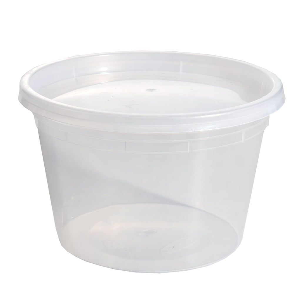 Whimsical Doughnut 40 Piece 16oz Plastic Deli Container, Ideal Use for Meal Prep and Batch Cooking - Deliciously Soft Cupcake Sensory Glob Detail