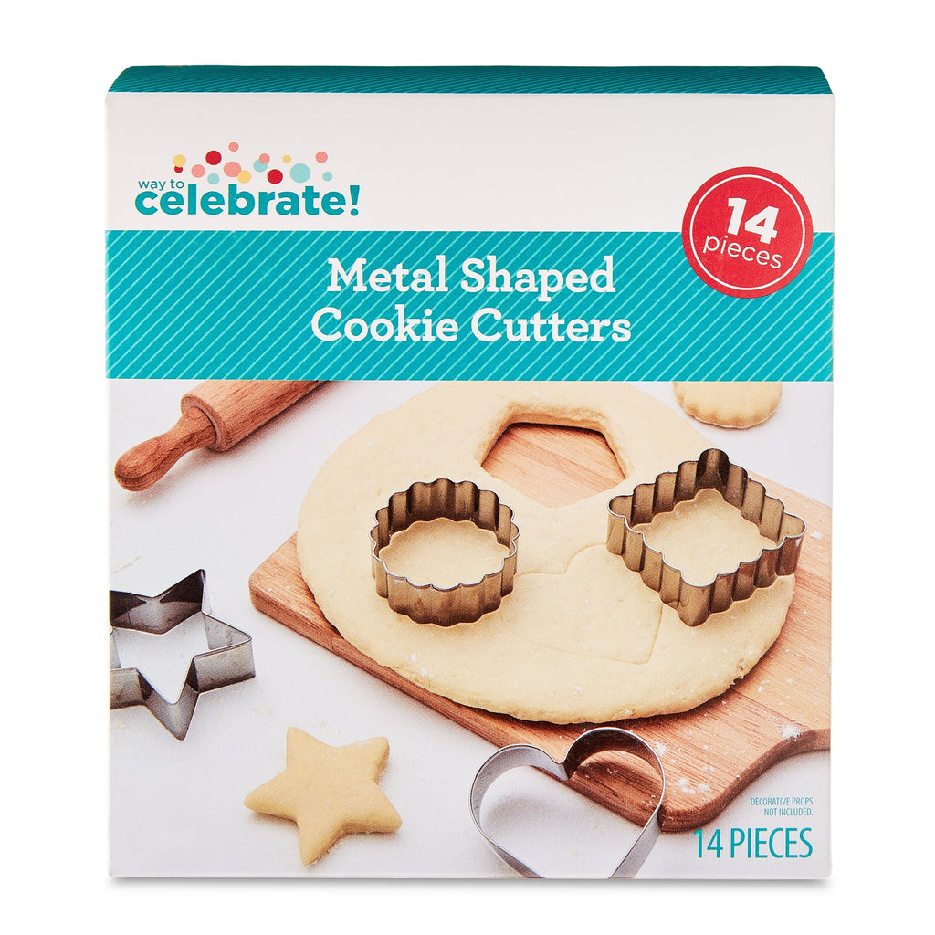 Premium Kitchen Metal Shaped Cookie Cutters Set, 14 Pieces - Kitchen Gadget Tool for Quick Food Prep Detail