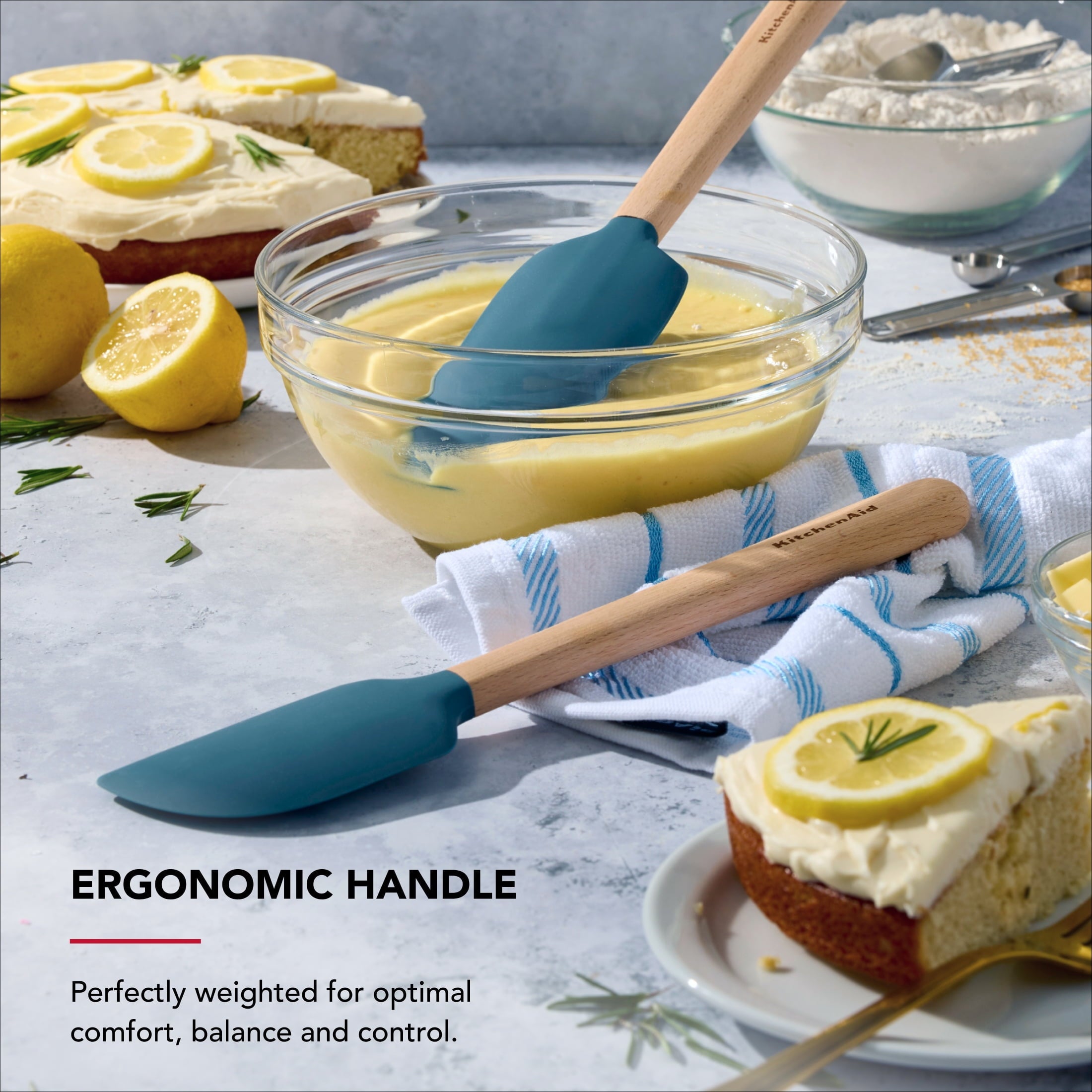 Chef-Quality 2-Piece Silicone Mixing Spatula and Scraper Set for Cooking, Agave - Professional Kitchen Tool for Culinary Enthusiasts Detail