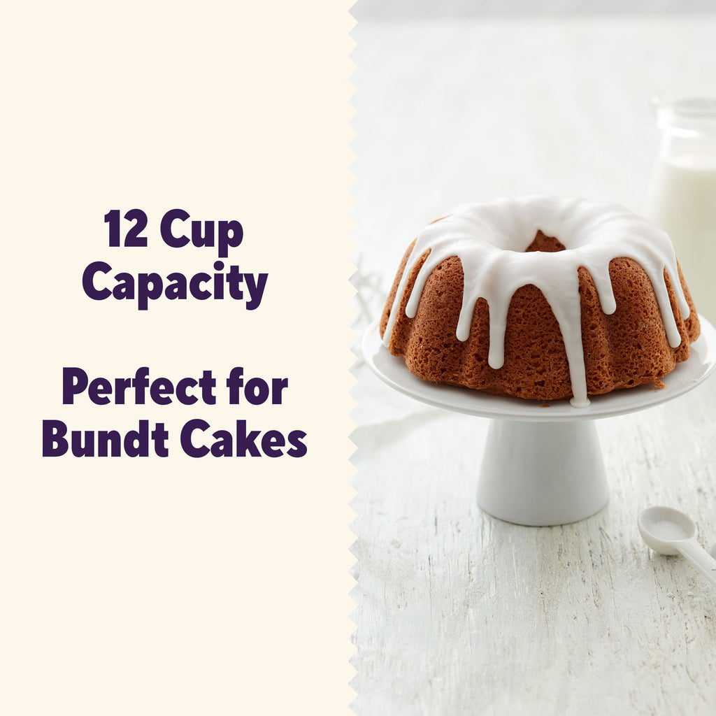 Ergonomic Manual Everyday Non-Stick Bundt Cake Pan 9.51" Fluted Tube Baking Pan, Packaging May Vary - Kitchen Gadget Tool for Quick Food Prep Detail