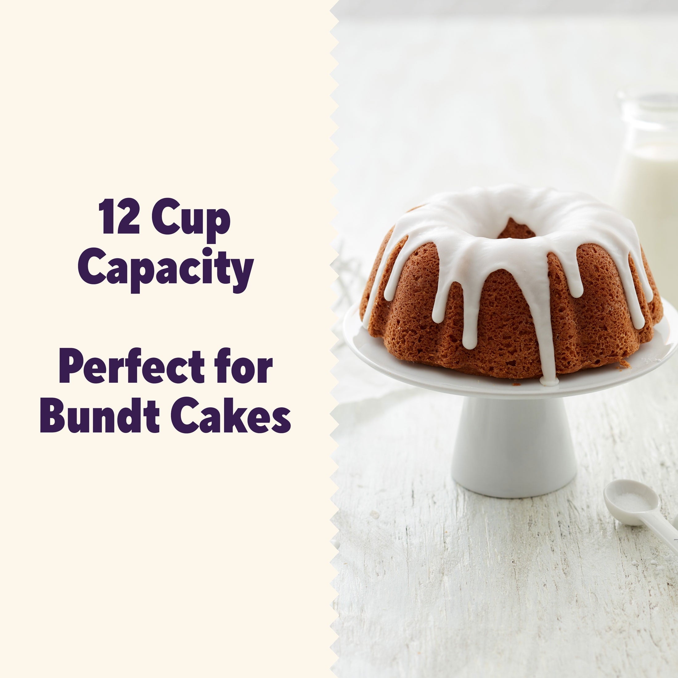 Ergonomic Manual Everyday Non-Stick Bundt Cake Pan 9.51" Fluted Tube Baking Pan, Packaging May Vary - Kitchen Gadget Tool for Quick Food Prep Detail