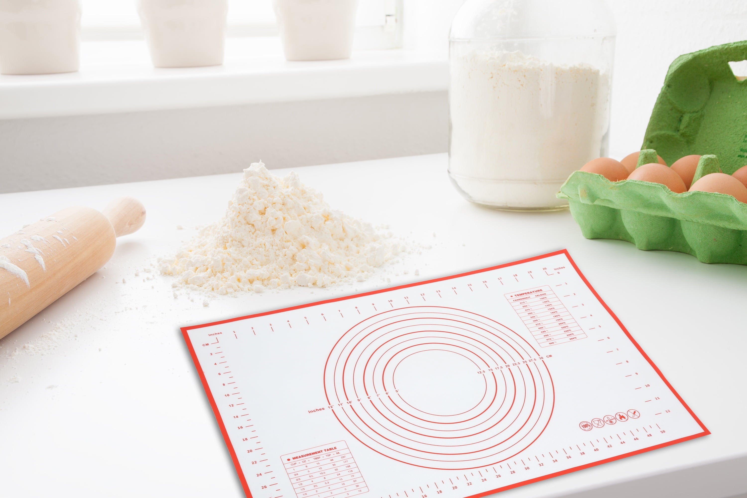 Innovative Reusable Silicone 24"x 18" Pastry Mat with Measurements - Kitchen Gadget Tool for Quick Food Prep Detail