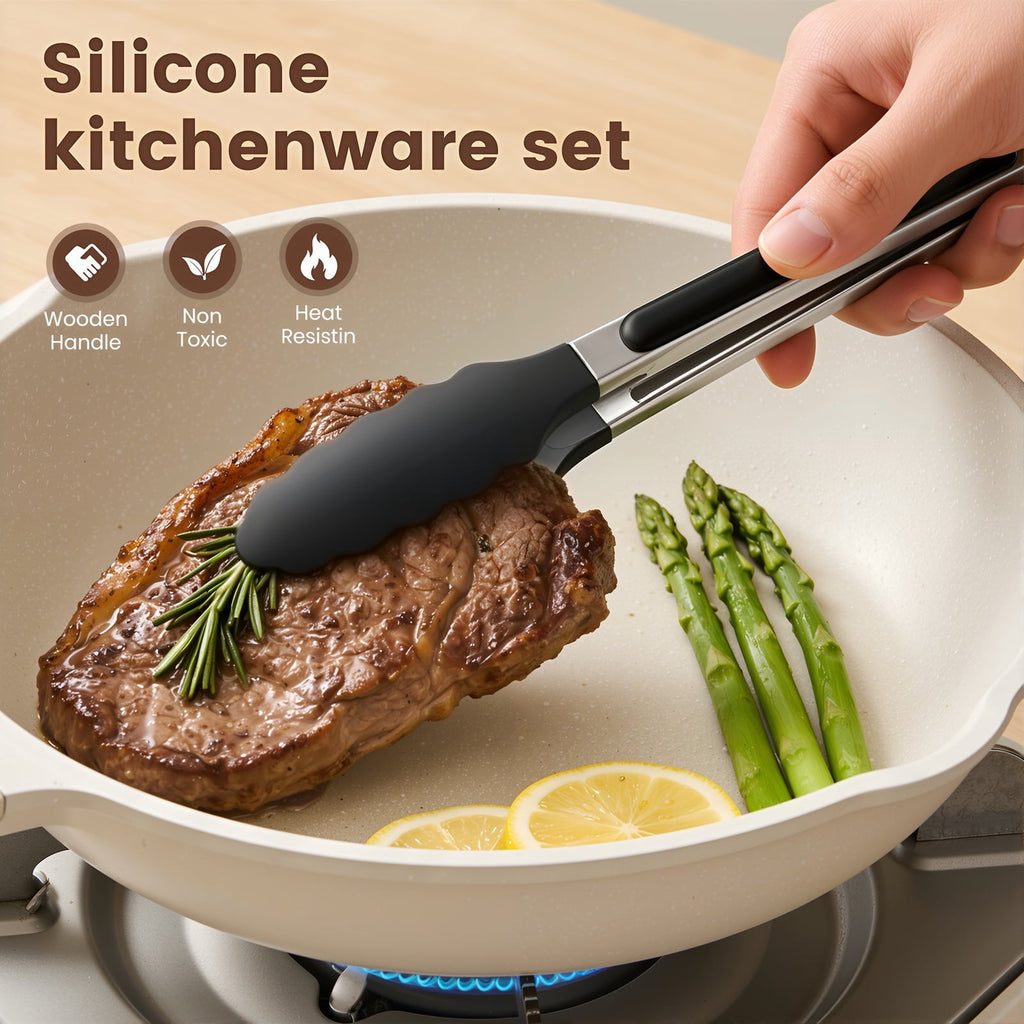 Chef-Quality Silicone Cooking Utensils Set with Holder, 44 PCS Kitchen Utensils Set, Silicone Kitchen Gadgets Spatulas Set for Non... - Professional Kitchen Tool for Culinary Enthusiasts Detail