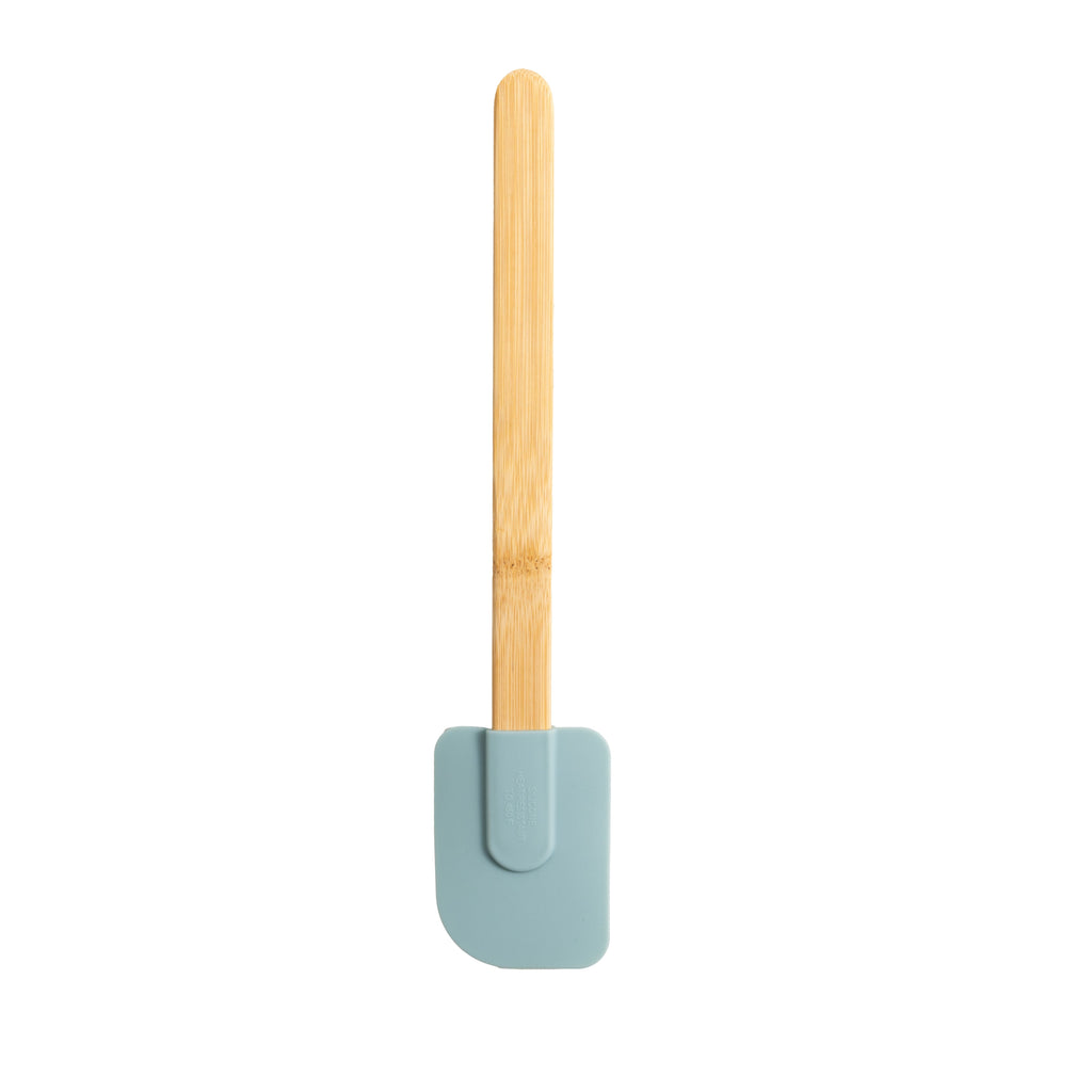 Heavy Duty Silicone Spatulas Set 4 with Bamboo Handles, Blue - Multi-Purpose Hand Tool for Daily Meal Prep Detail