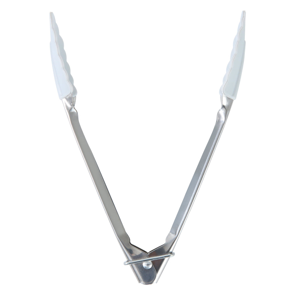 Heavy Duty Stainless Steel and Silicone Mini Food Tongs Grey - High-Precision Culinary Tool for Baking & Cooking Detail