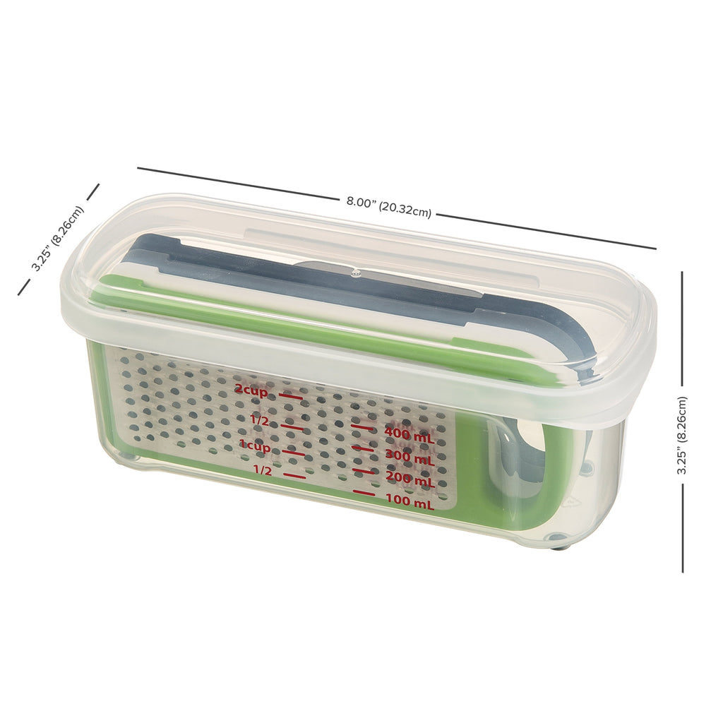 Premium Kitchen Compact Grate & Slice Set - Premium Stainless Steel Garlic Presser & Peeler Detail
