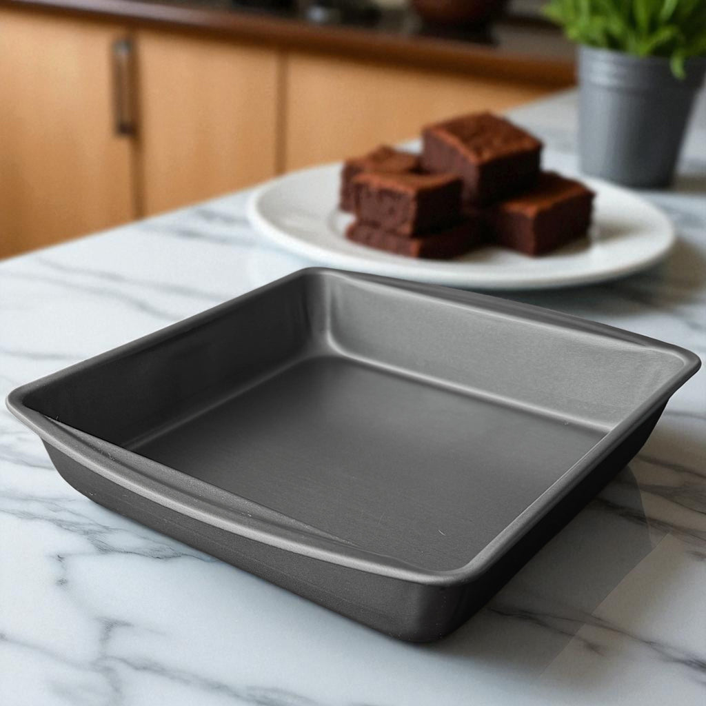 Time-Saving 9" x 9" x 2" Nonstick Square Cake Pan, Gray - Kitchen Gadget Tool for Quick Food Prep Detail