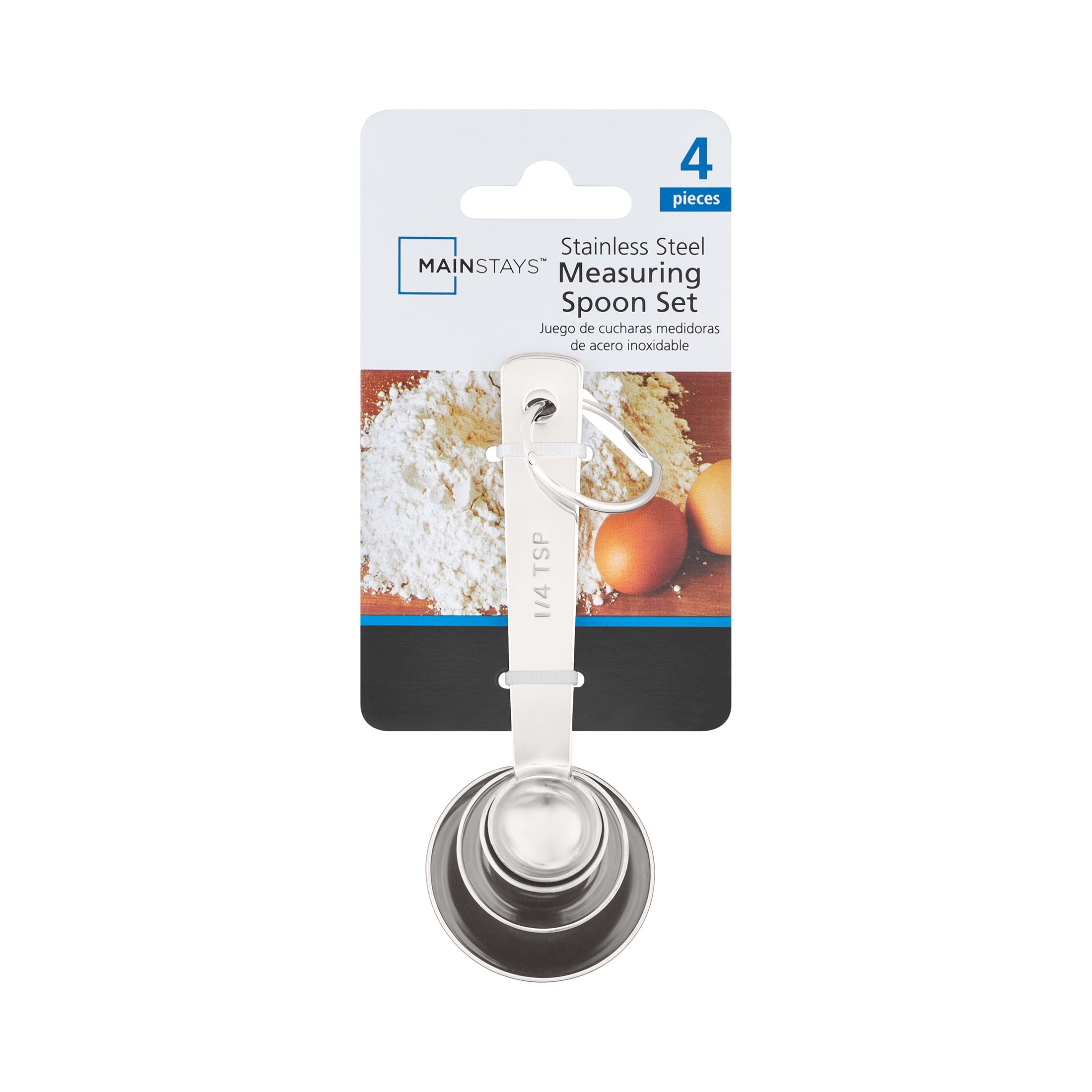 Time-Saving Kitchen Stainless Steel 4-Piece Nesting Measuring Spoons Set, Stainless Steel Finish - Multi-Functional Manual Food Chopper & Slicer Detail