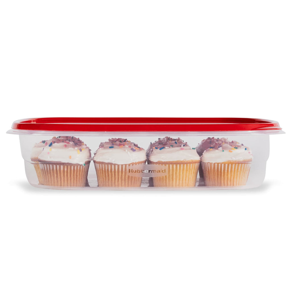Playful Geometric 1 Gallon, 2 Packs, Red, Large Rectangular Plastic Food Storage Containers - Fun Food Fidget Cookie Squishable Toy Detail